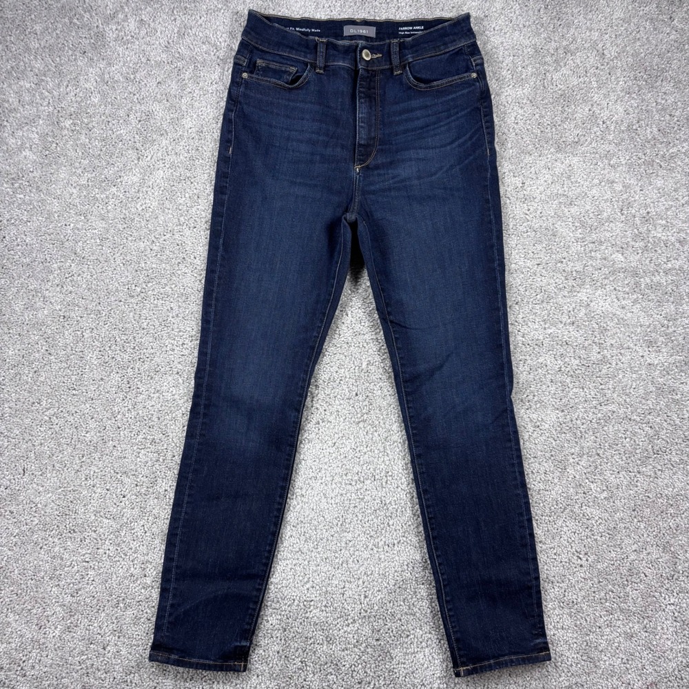 DL1961‎ Farrow Ankle High Rise Instasculpt Skinny Jeans Willoughby Blue 29 12404